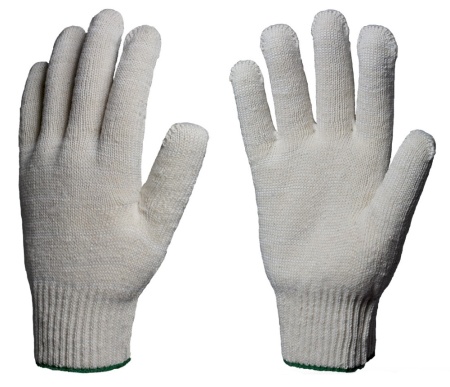 Перчатки х/б 10кл. ЛЮКС 39-40гр. 132текс, белые, арт. 17741 — изображение товара РусПак